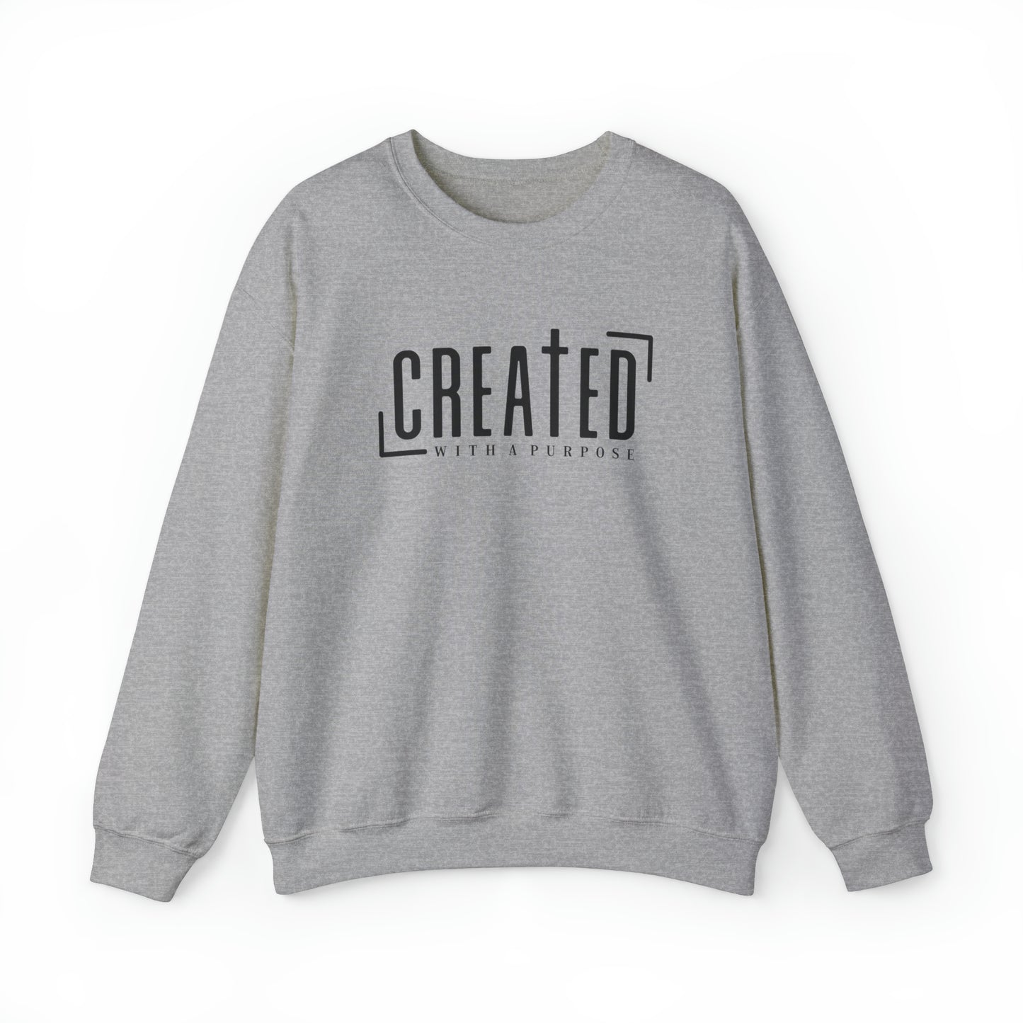 Created With a Purpose Christian Sweatshirt Sport Grey tosave1life.com