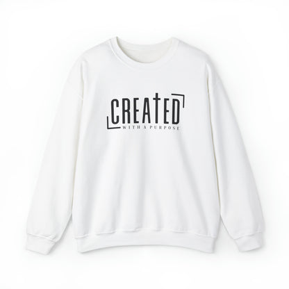 Created With a Purpose Christian Sweatshirt White tosave1life.com