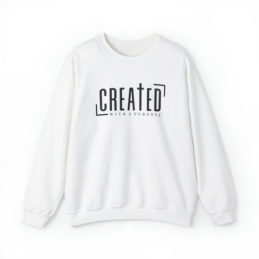 Created With a Purpose Christian Sweatshirt White tosave1life.com