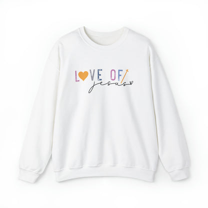 Love of Jesus Christian Sweatshirt White tosave1life.com