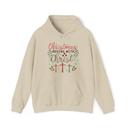 Christmas Begins With Christ Hoodie