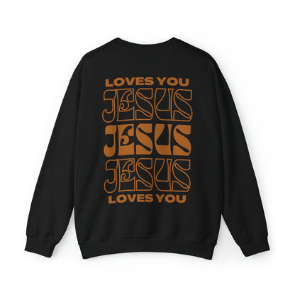 Jesus Loves You Christian Sweatshirt Black tosave1life.com