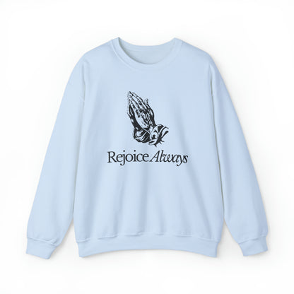 Rejoice Always Christian Sweatshirt Light Blue tosave1life.com