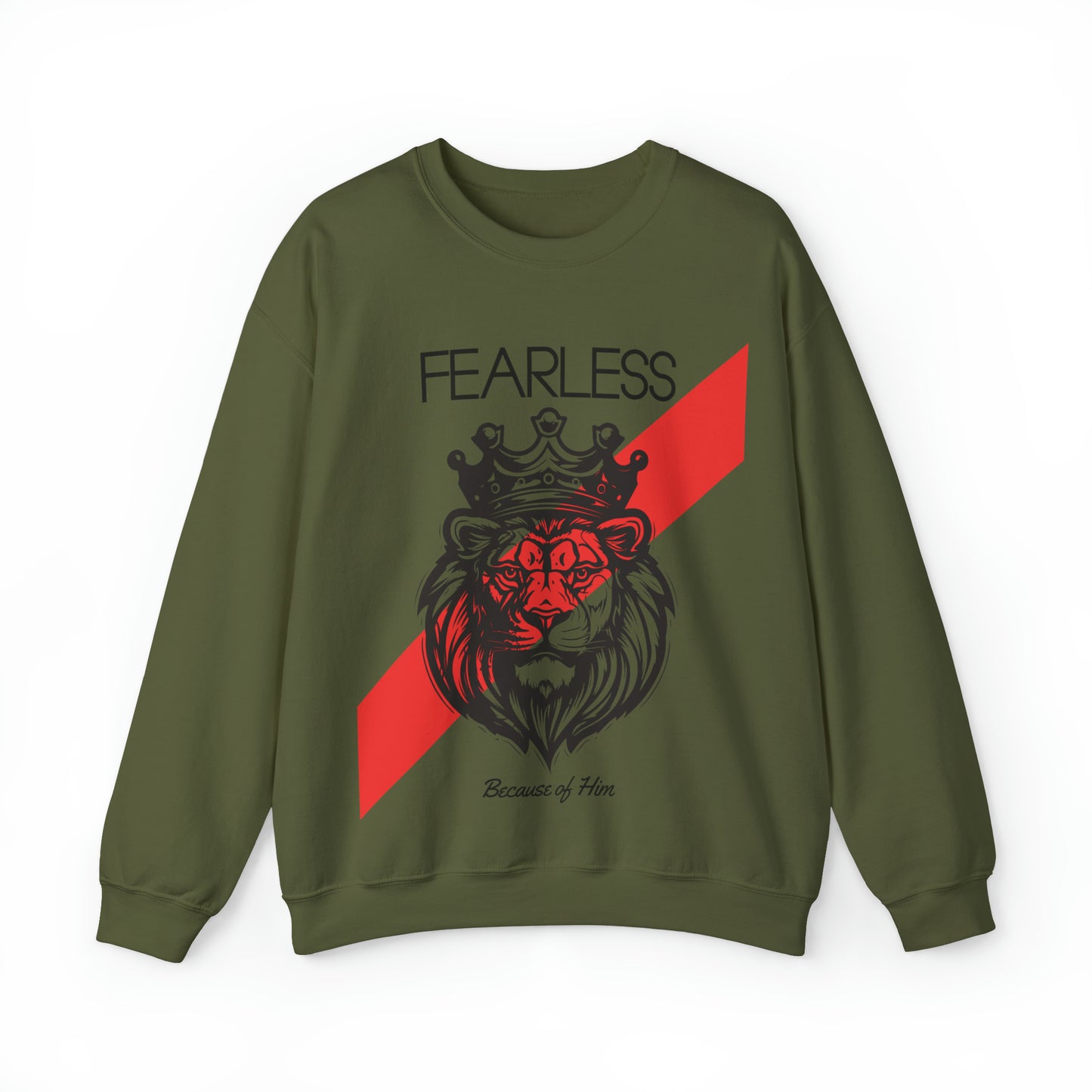 Fearless Christian Sweatshirt Military Green tosave1life.com