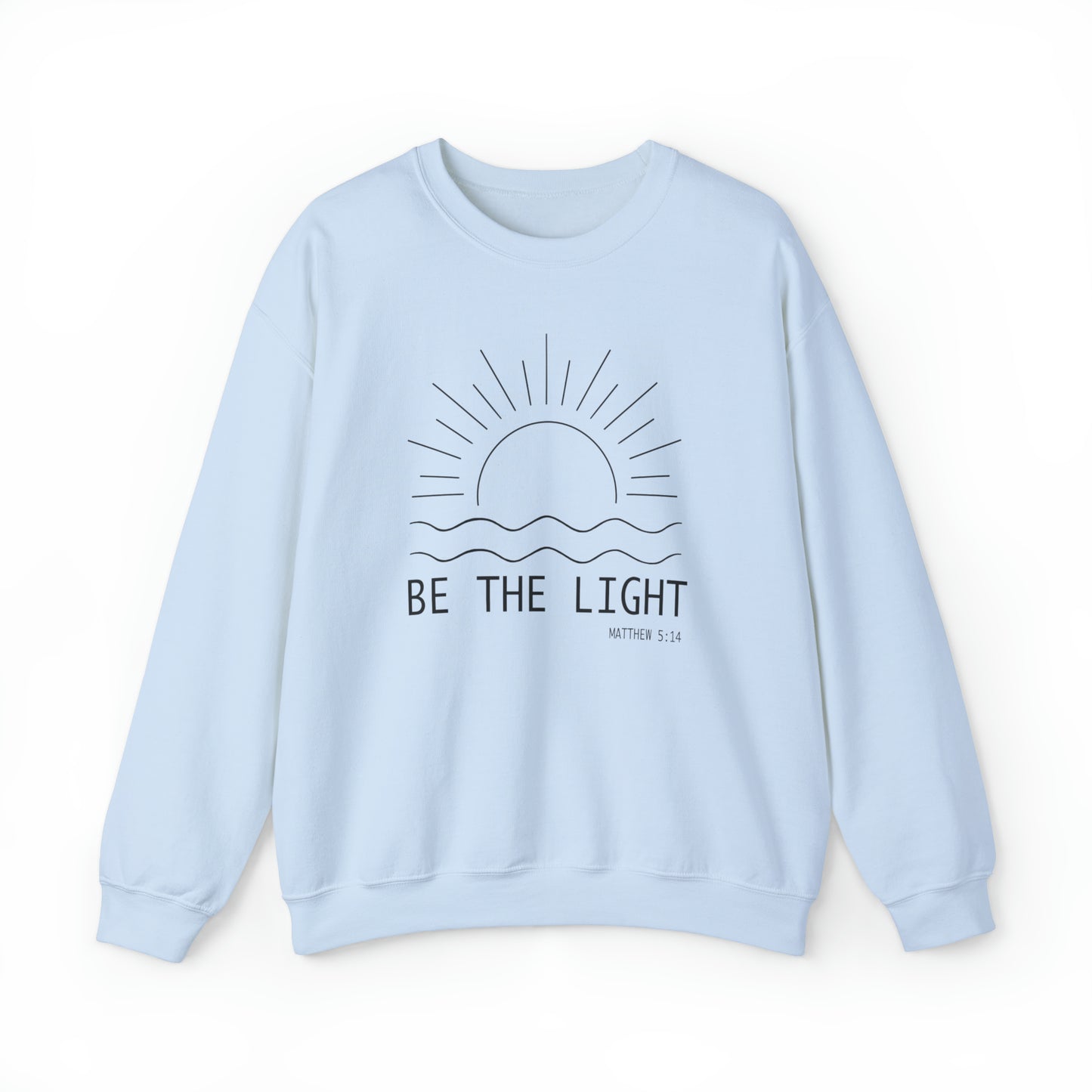 Be The Light Christian Sweatshirt Light Blue tosave1life.com