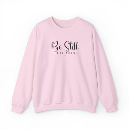 Be Still and Know Christian Sweatshirt Light Pink tosave1life.com