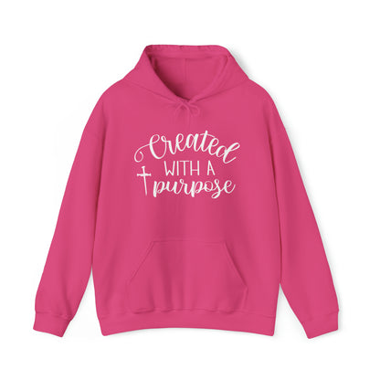 Created With a Purpose Christian Hoodie Heliconia tosave1life.com