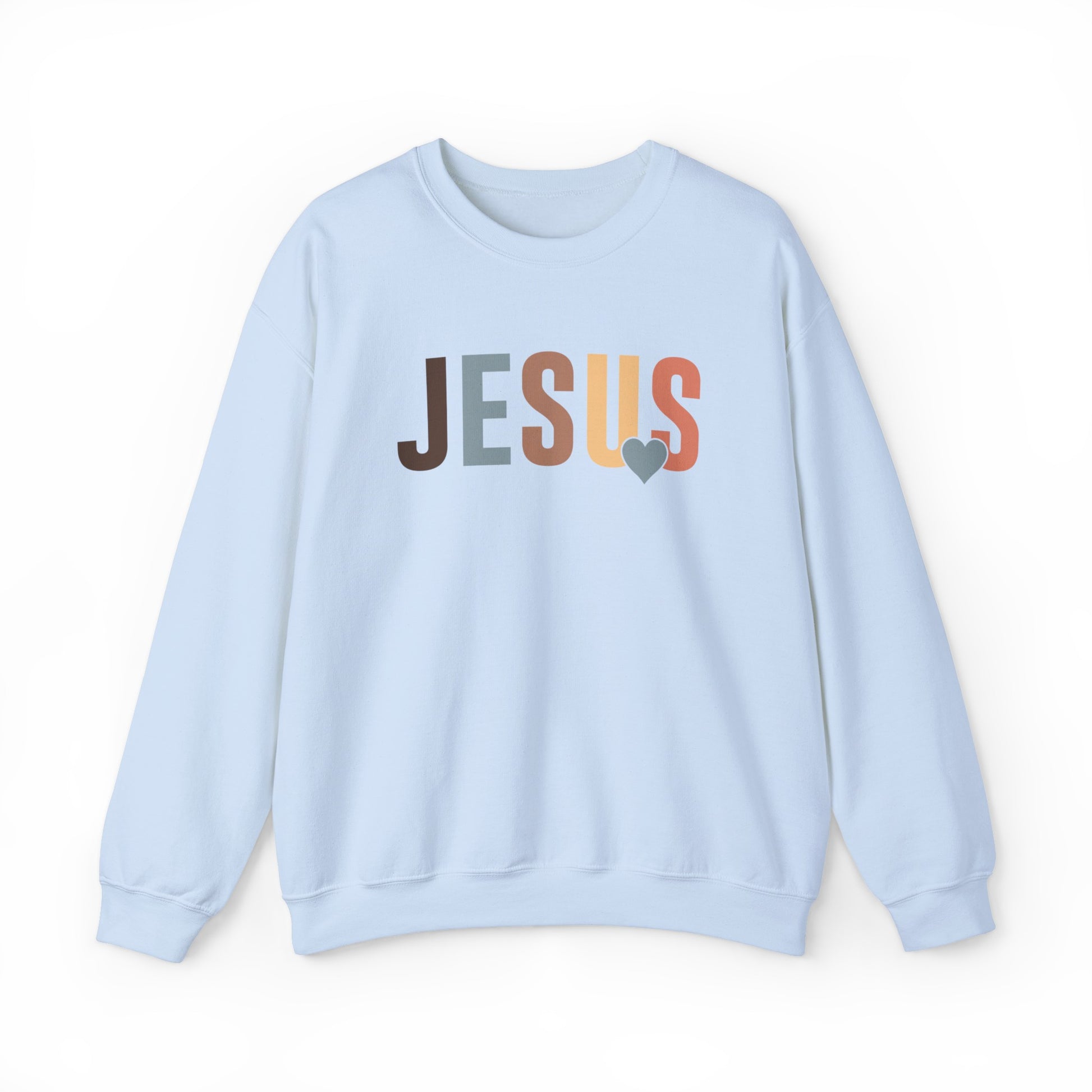 Jesus Christian Sweatshirt Light Blue tosave1life.com