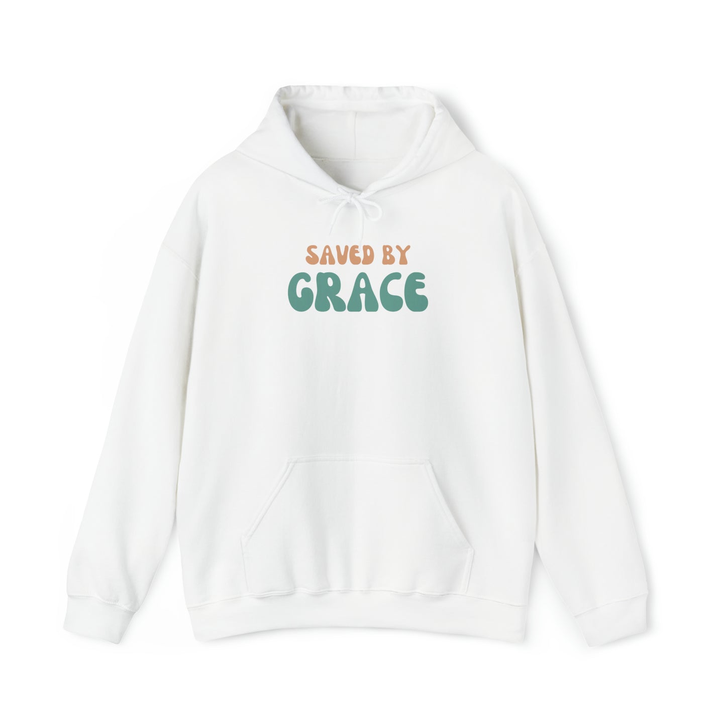 Saved by Grace Christian Hoodie White tosave1life.com