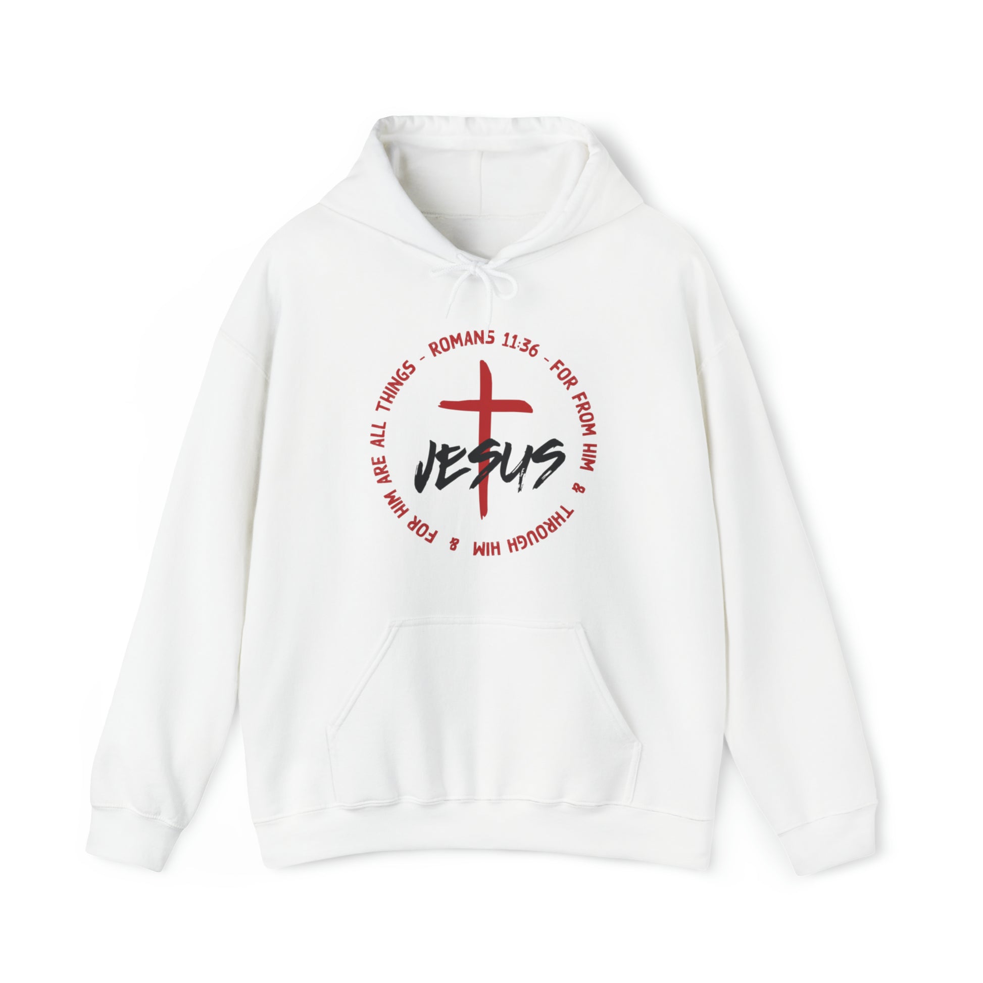 Jesus Romans 11:36 Christian Hoodie White tosave1life.com