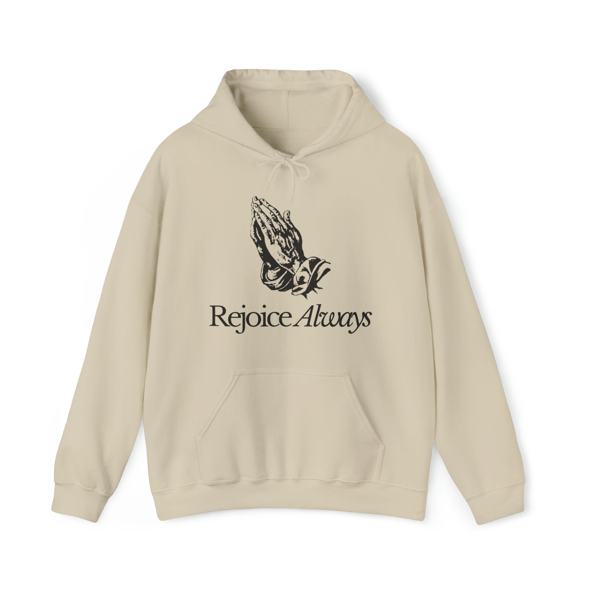 Rejoice Always Christian Hoodie Sand tosave1life.com