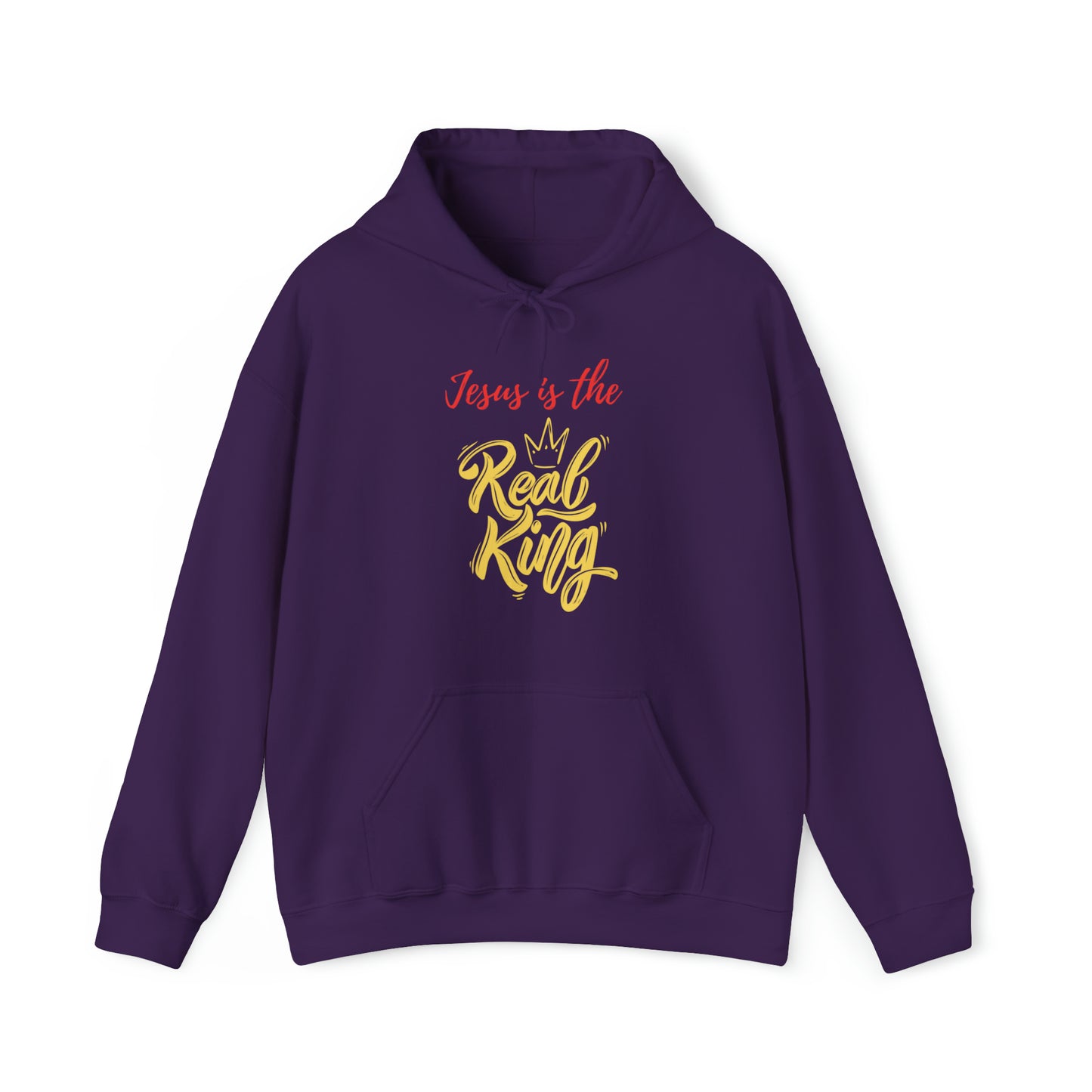 Jesus Is The Real King Christian Hoodie Purple tosave1life.com