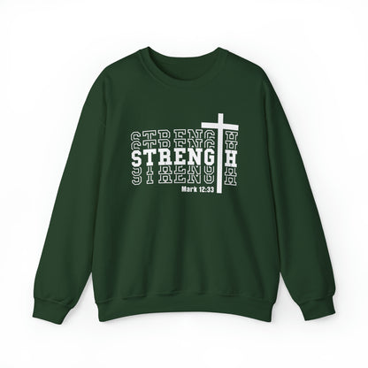 Strength Christian Sweatshirt Forest Green tosave1life.com