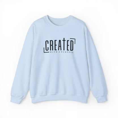 Created With a Purpose Christian Sweatshirt Light Blue tosave1life.com