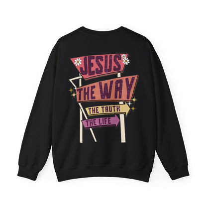 Jesus the Way Christian Sweatshirt Black tosave1life.com