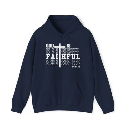 God Is Faithful Christian Hoodie Navy tosave1life.com