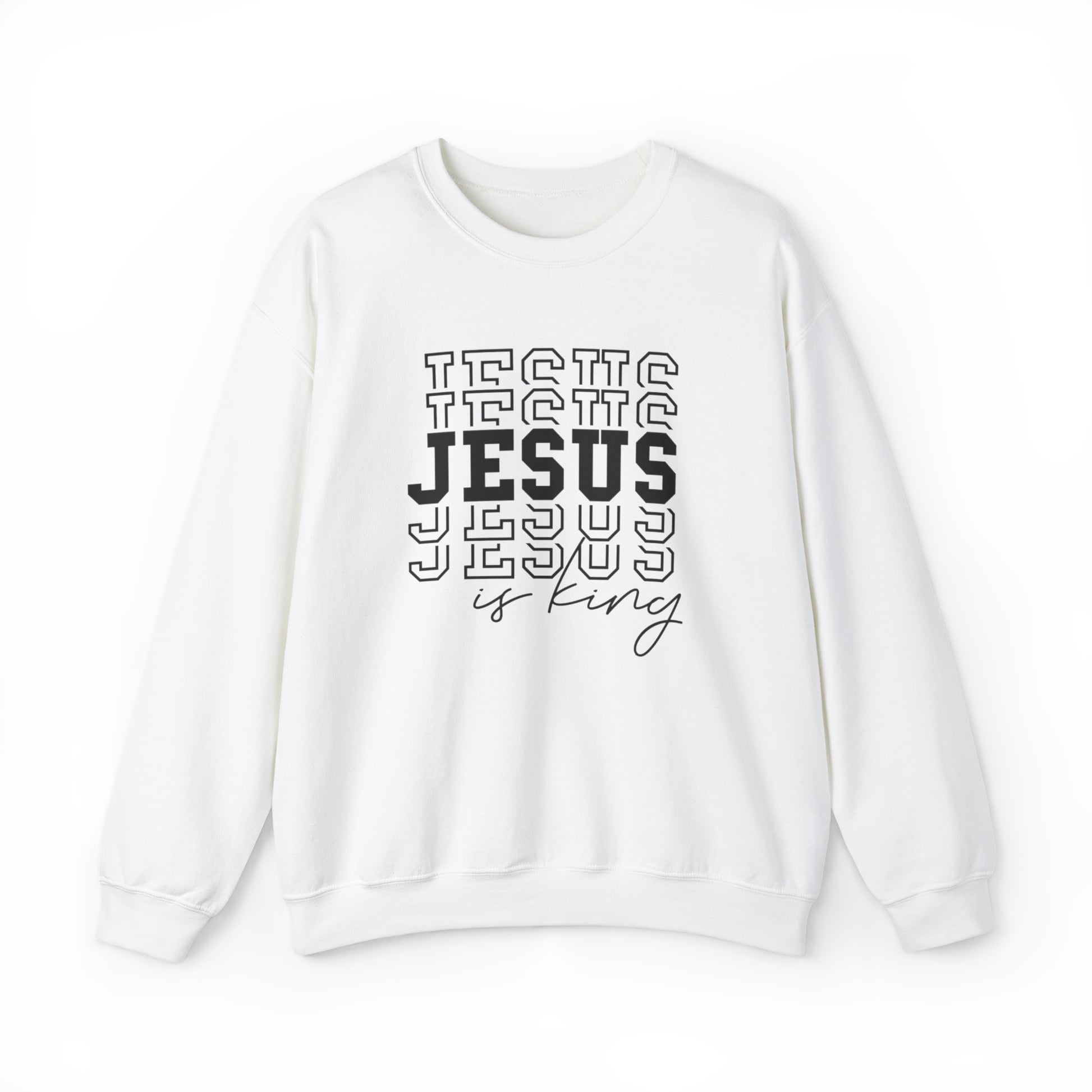 Jesus is King Christian Sweatshirt White tosave1life.com