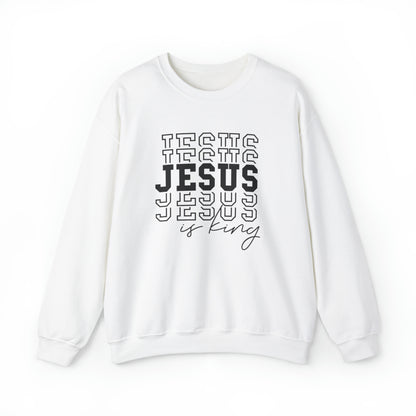 Jesus is King Christian Sweatshirt White tosave1life.com