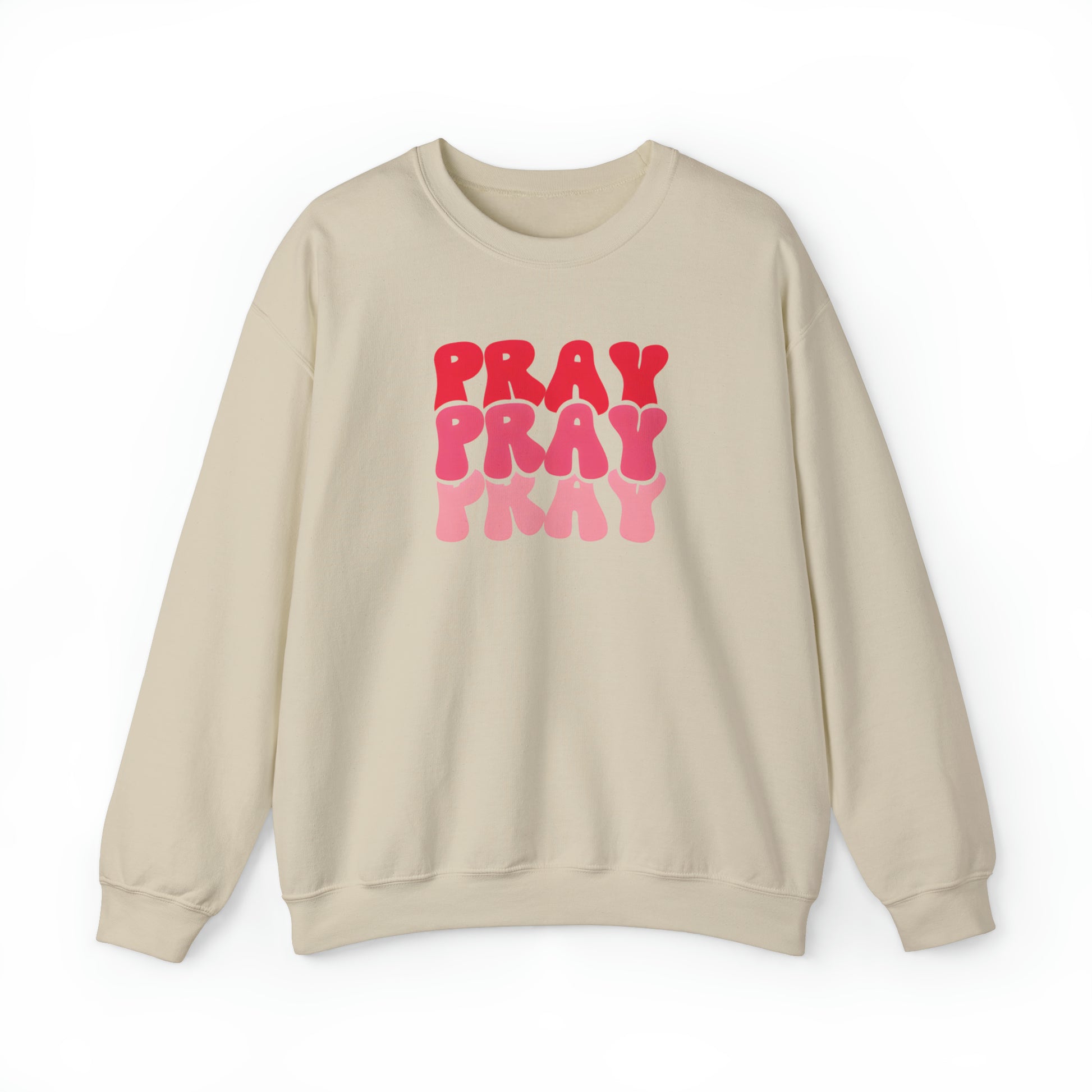 Pray Christian Sweatshirt Sand tosave1life.com