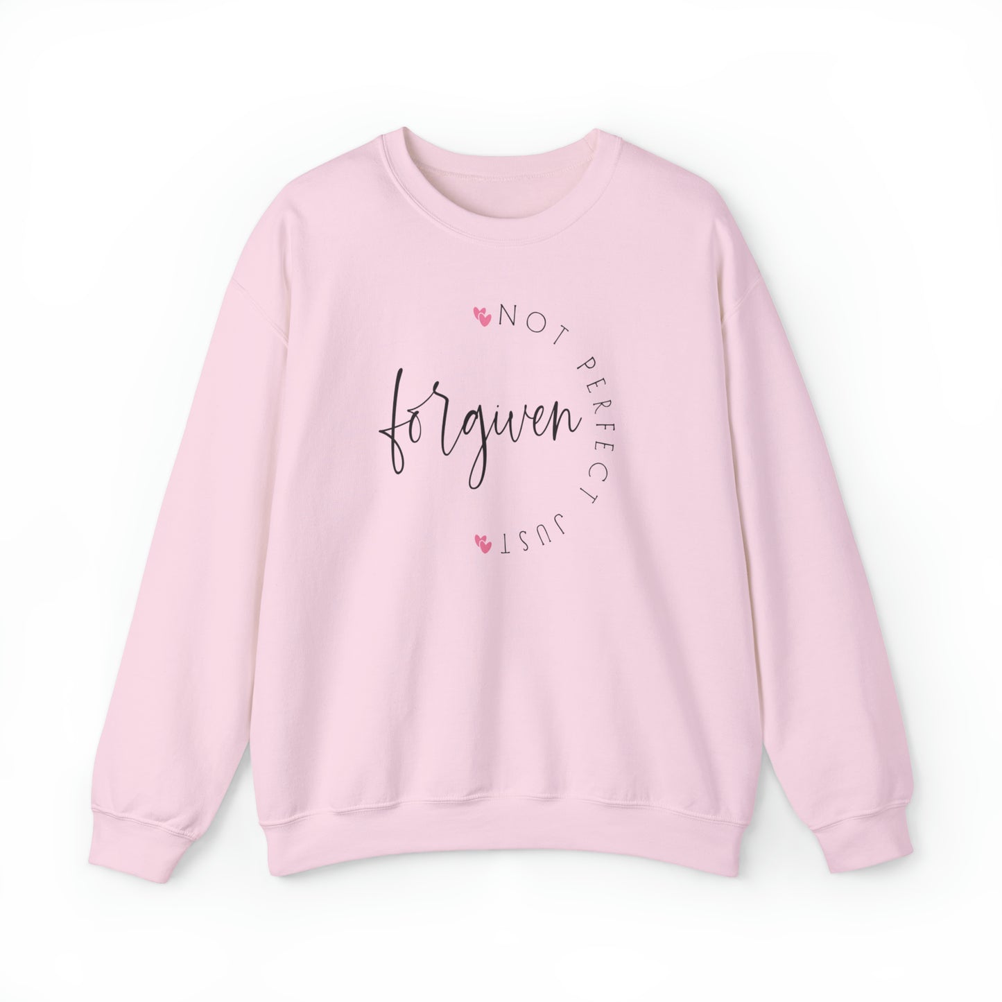 Not Perfect Just Forgiven Christian Sweatshirt Light Pink tosave1life.com