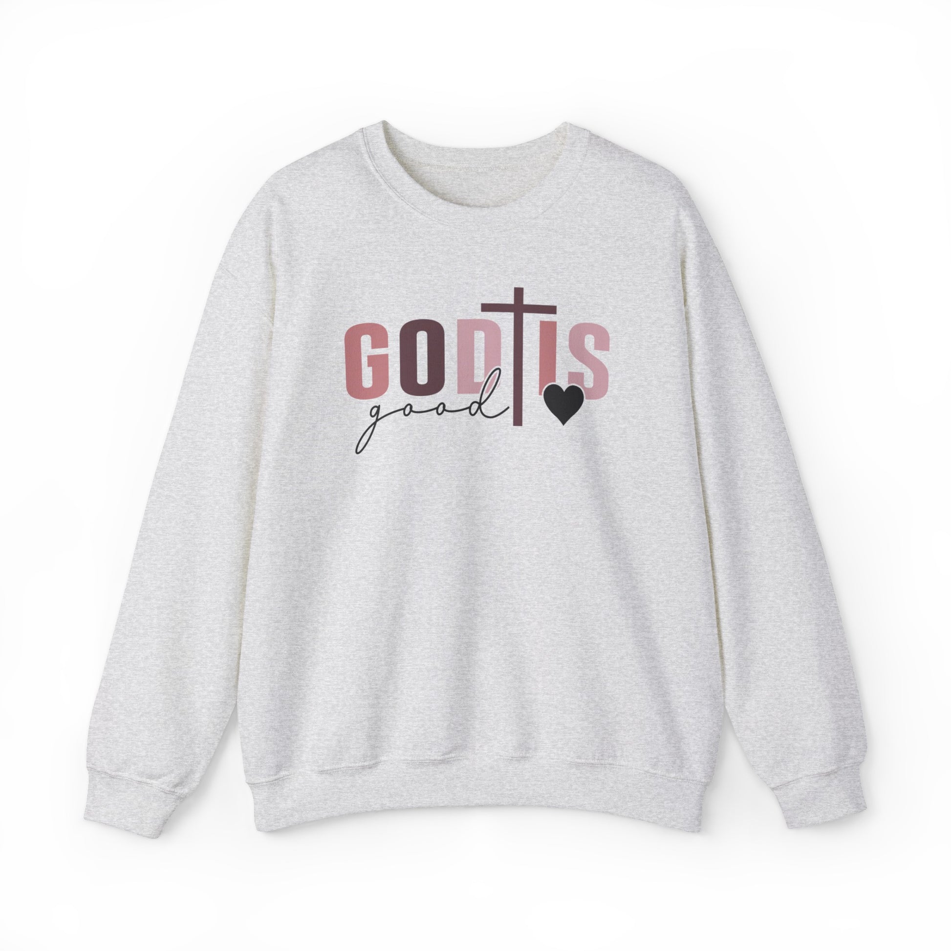 God is Good Christian Sweatshirt Ash tosave1life.com