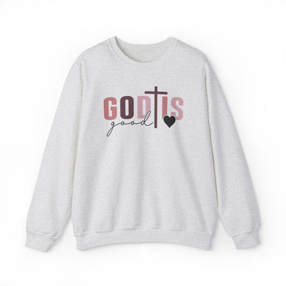 God is Good Christian Sweatshirt Ash tosave1life.com