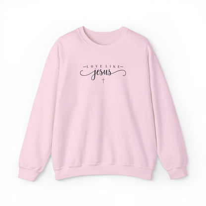 Love Like Jesus Christian Sweatshirt Light Pink tosave1life.com