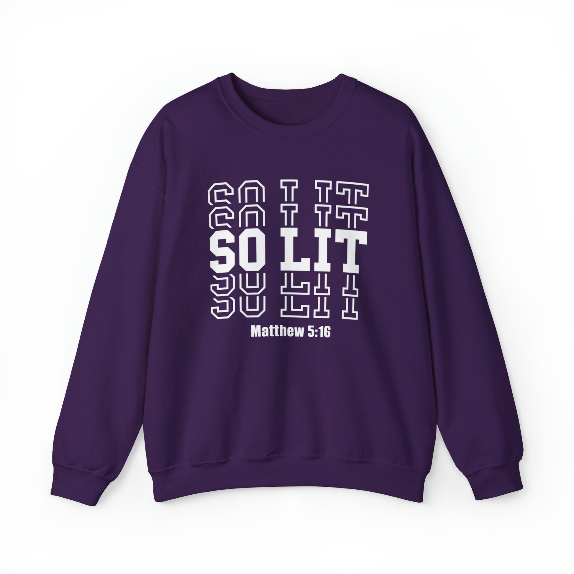 So Lit Christian Sweatshirt Purple tosave1life.com