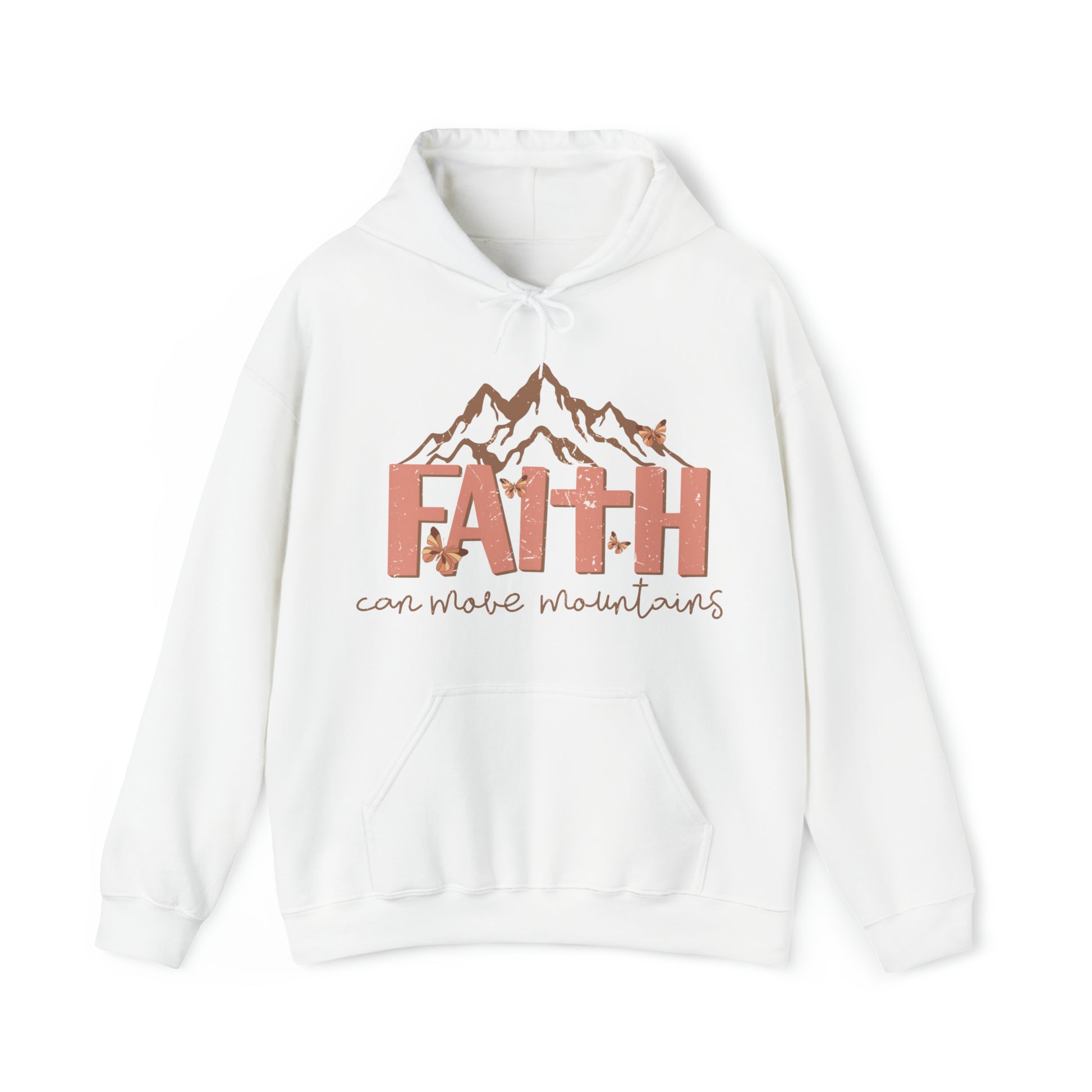 Faith Can Move Mountains Christian Hoodie White tosave1life.com