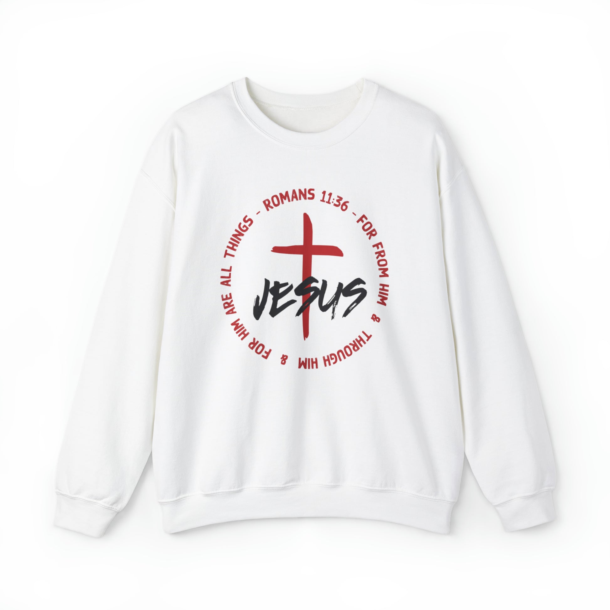 Jesus Romans 11:36 Christian Sweatshirt White tosave1life.com