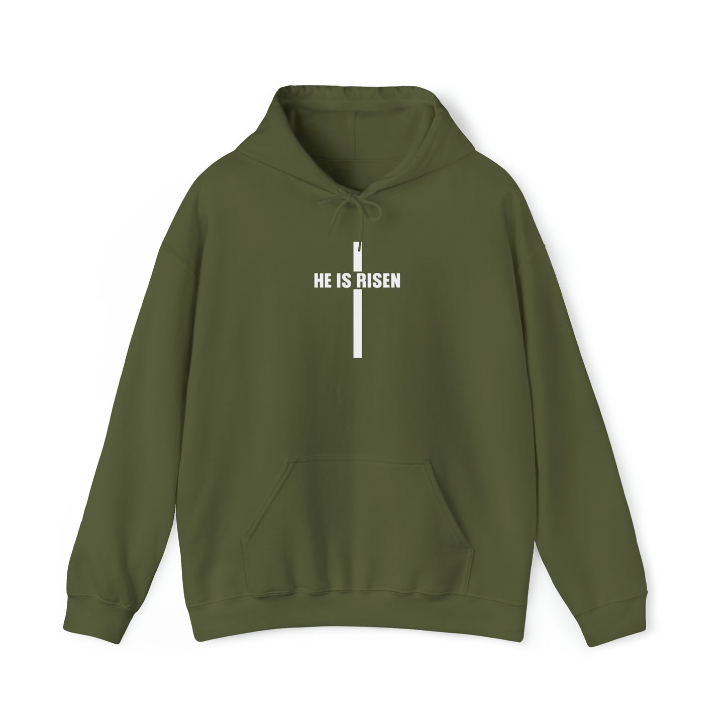 He Is Risen Christian Hoodie Military Green tosave1life.com