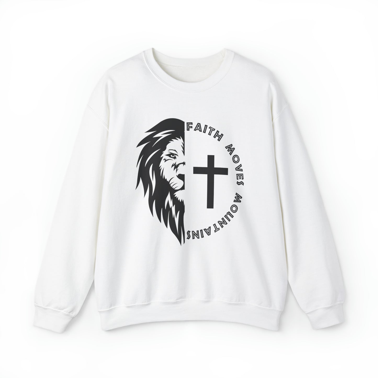 Faith Moves Mountains Christian Sweatshirt White tosave1life.com