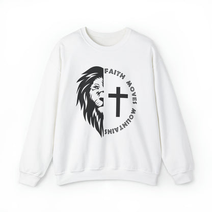 Faith Moves Mountains Christian Sweatshirt White tosave1life.com