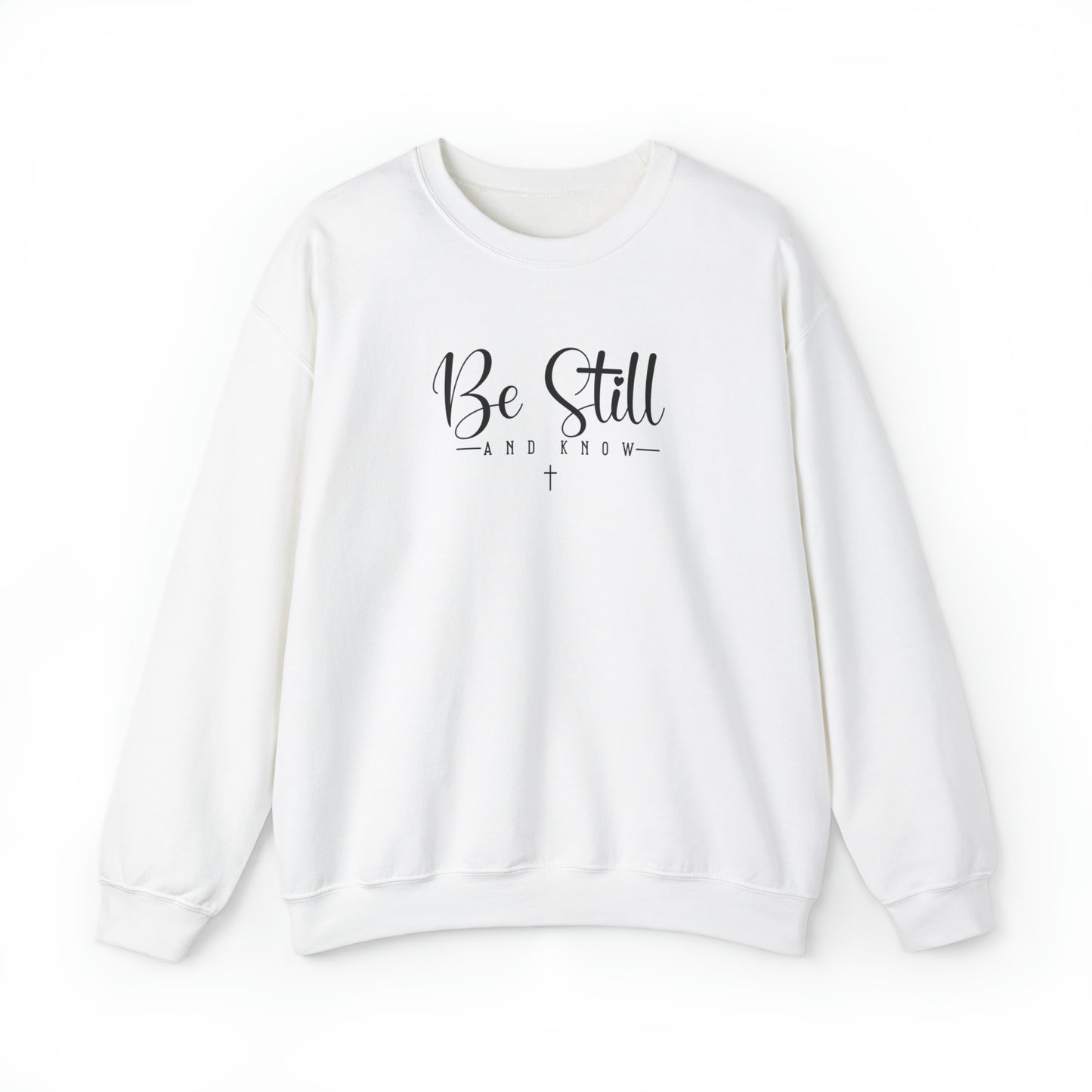 Be Still and Know Christian Sweatshirt White tosave1life.com