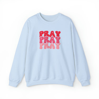 Pray Christian Sweatshirt Light Blue tosave1life.com