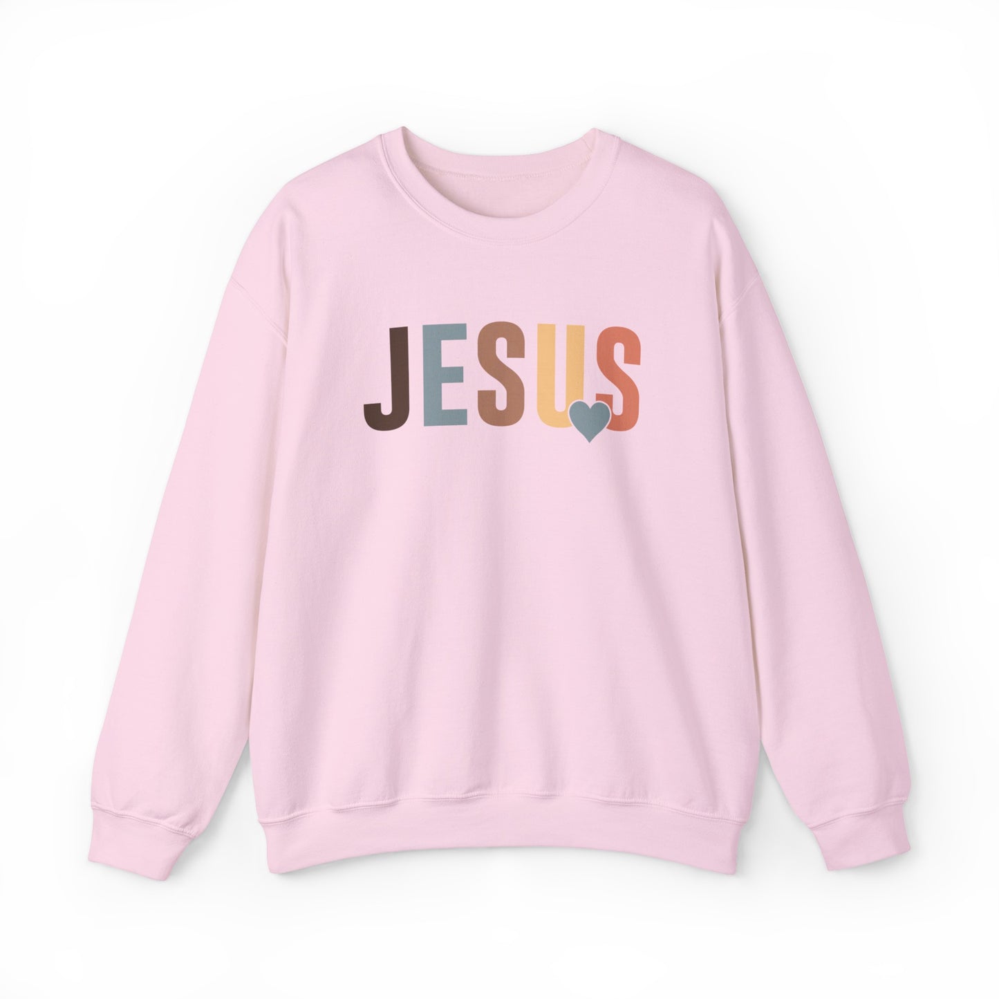 Jesus Christian Sweatshirt Light Pink tosave1life.com