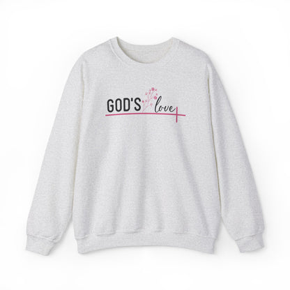 God's Love Christian Sweatshirt Ash tosave1life.com