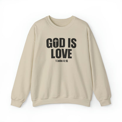 God Is Love Christian Sweatshirt Sand tosave1life.com