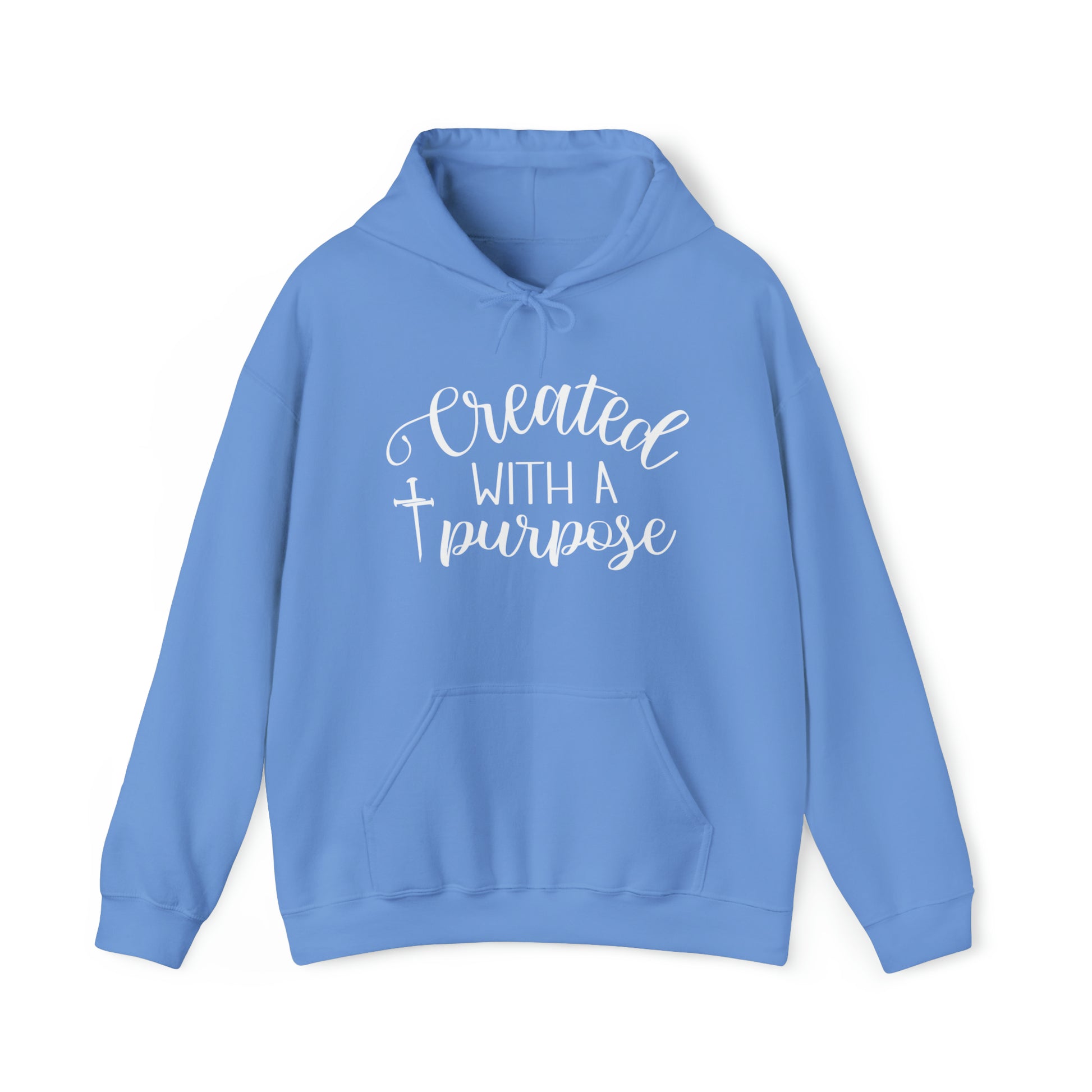 Created With a Purpose Christian Hoodie Carolina Blue tosave1life.com