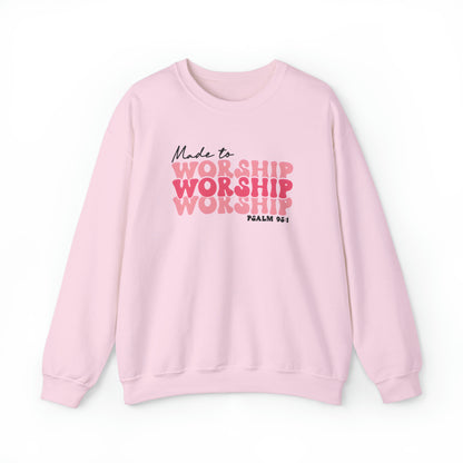 Made to Worship Christian Sweatshirt Light Pink tosave1life.com