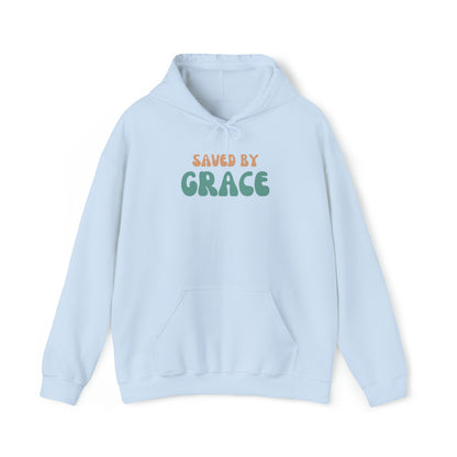 Saved by Grace Christian Hoodie Light Blue tosave1life.com