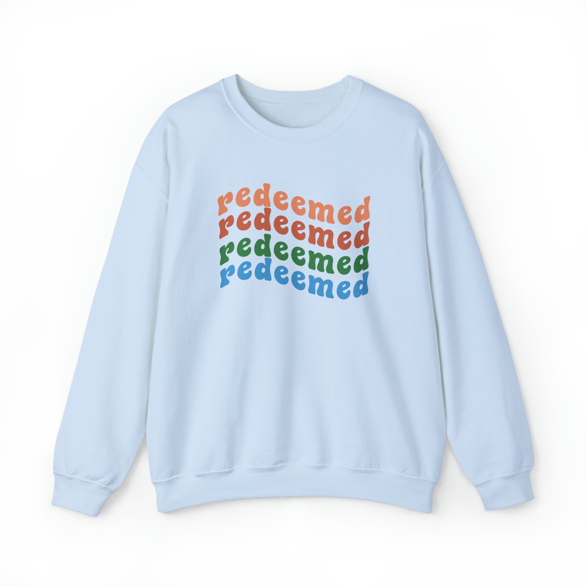 Redeemed Christian Sweatshirt Light Blue tosave1life.com