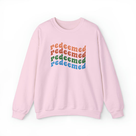 Redeemed Christian Sweatshirt Light Pink tosave1life.com