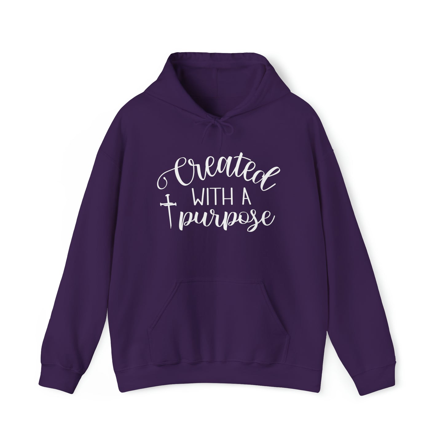 Created With a Purpose Christian Hoodie Purple tosave1life.com