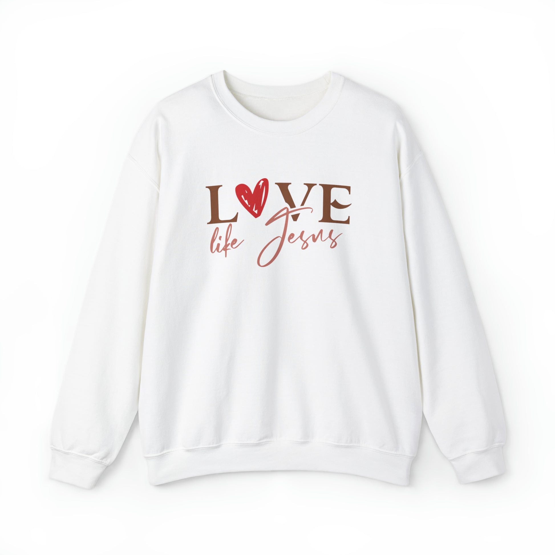 Love Like Jesus Christian Sweatshirt White tosave1life.com