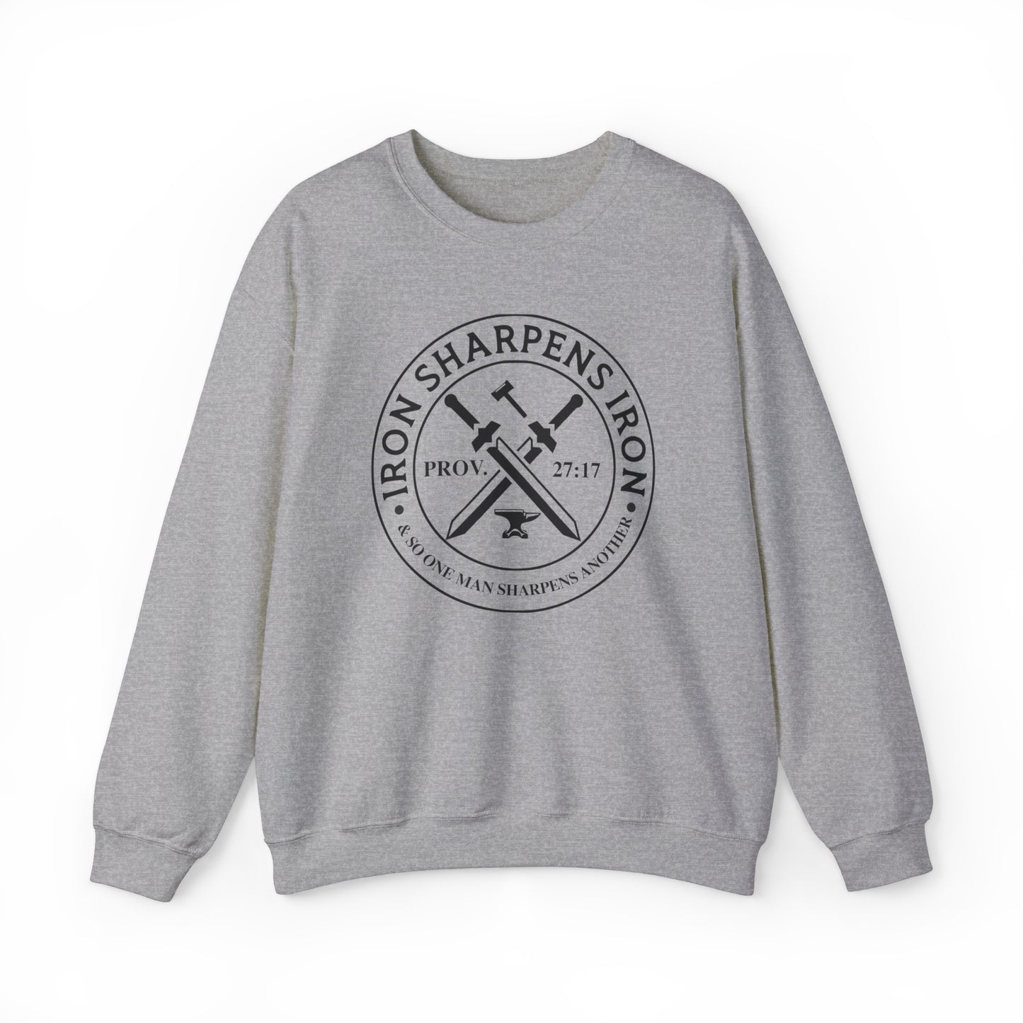 Iron Sharpens Iron Christian Sweatshirt Sport Grey tosave1life.com