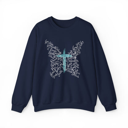 Butterfly Cross Christian Sweatshirt