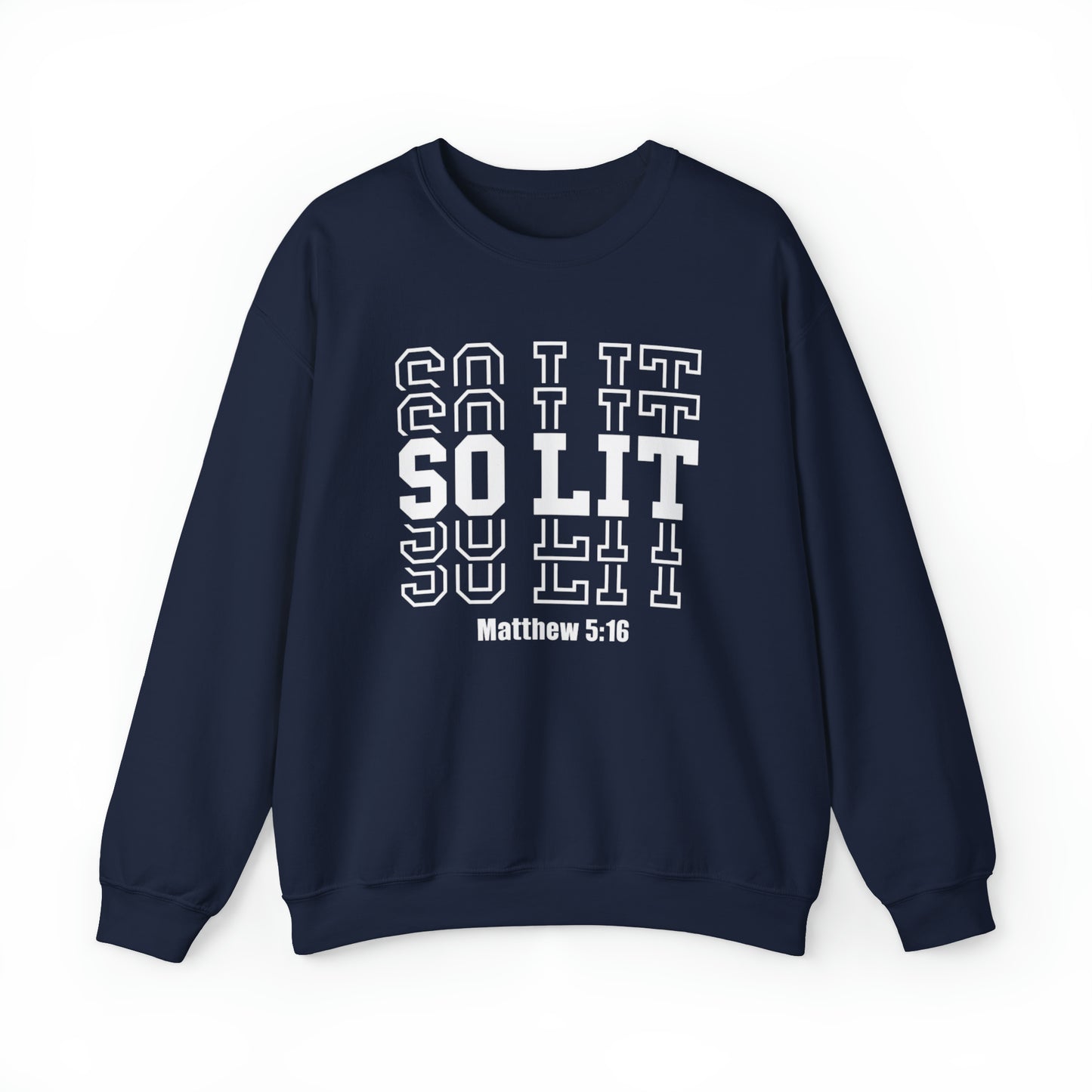 So Lit Christian Sweatshirt Navy tosave1life.com