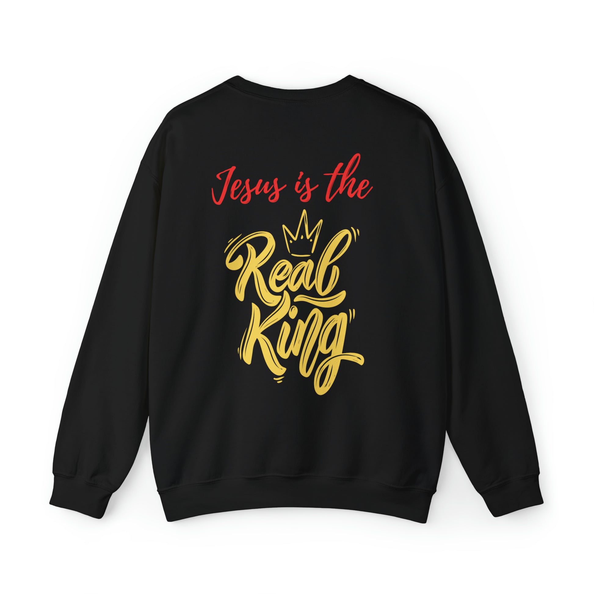 Jesus Is The Real King Christian Sweatshirt Black tosave1life.com