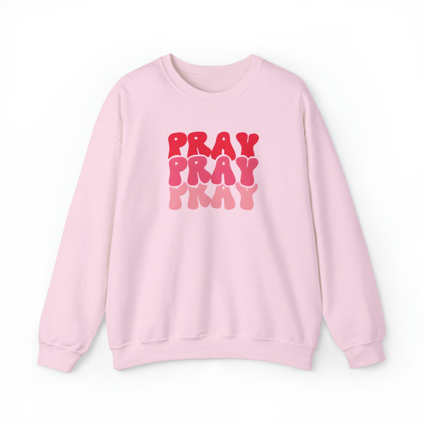 Pray Christian Sweatshirt Light Pink tosave1life.com